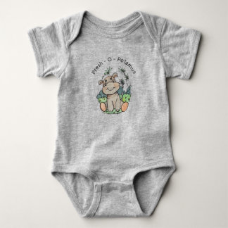 Body Hippo mignonne Animaux Un morceau Baby Bodysuit