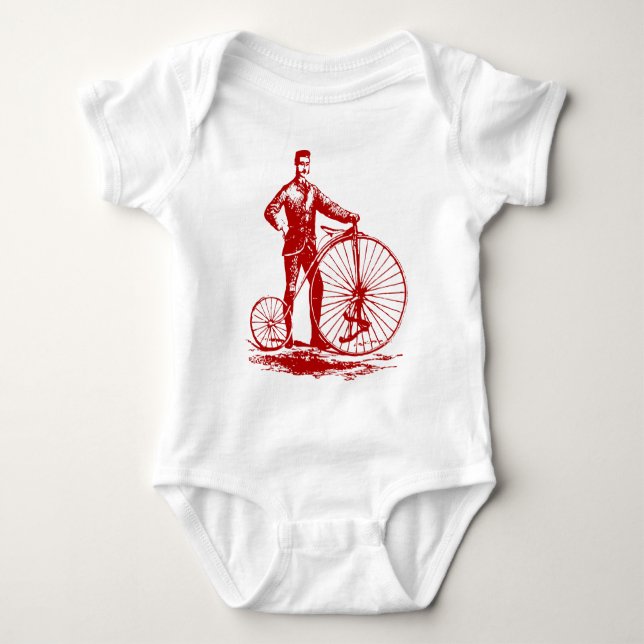 Body Homme avec Penny Farthing - Ruby Red (Devant)