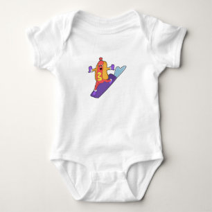 Body Hot-dog as Snowboarder with Sonowboard