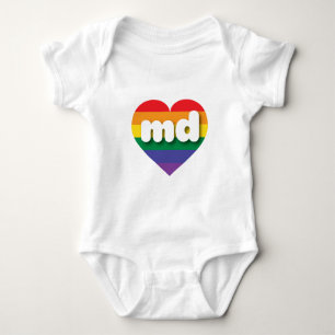 Body I Love Maryland Rainbow Heart