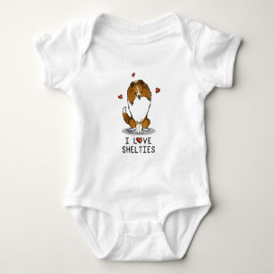 Body I Love Shelts (sable 2) Shetland Sheepdogs mignonn