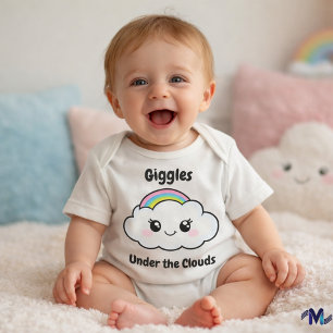 Body Illustration de bébé mignonne avec un nuage arc-en