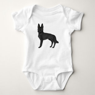 Body Illustration du chien de berger allemand noir GSD