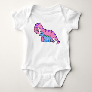 Body Illustration D'Un Brachiosaurus Mère Et Enfant.