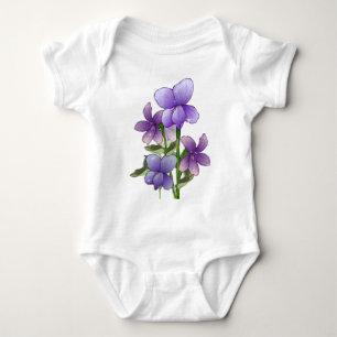 Body Impression d'art des fleurs violettes