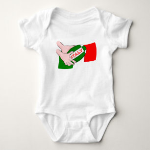 Body Italie Drapeau Avec Boule De Rugby Cartographié
