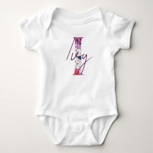 Body Ivy Baby Name Reveal Outfit Floral Vintage I Girl
