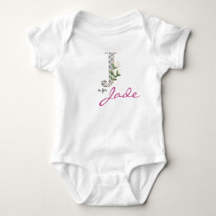 Body Jade Nom Révéler Floral Lettre J Girl Whimsical