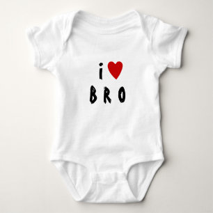 Body J'aime B R O Texte personnalisé coeur FRÈRE FRÈ