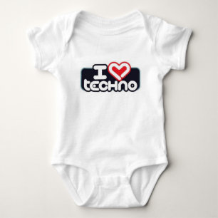 Body J'aime la TECHNO - T-shirt de bébé