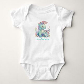 Body J'Aime Ma Maman ! Dinosaures aux fleurs
