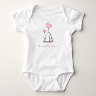 Body J'Aime Ma Maman ! Eléphants et ballons roses