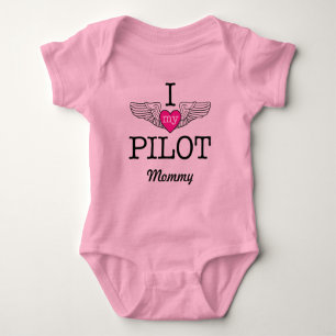 Body J'aime ma maman pilote avec des ailes graphiques