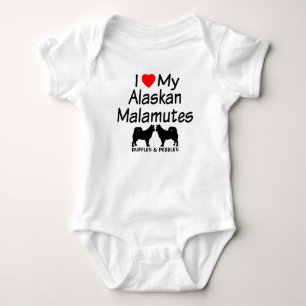 Body J'Aime Mes DEUX Chiens Malamuts D'Alaska