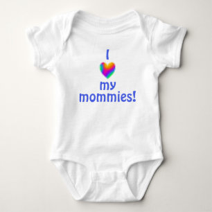 Body J'Aime Mes Mommies Coeur Arc-en-ciel