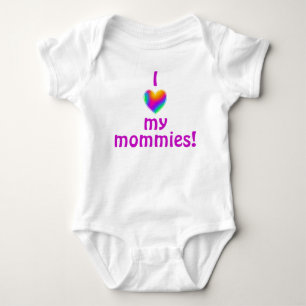Body J'Aime Mes Mommies Coeur Arc-en-ciel