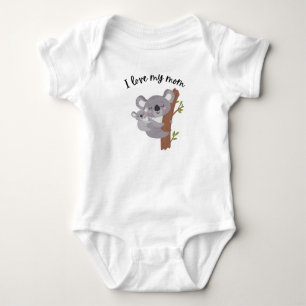 Body J'aime mon bodysuit de maman - nouveaux bébés, Fêt