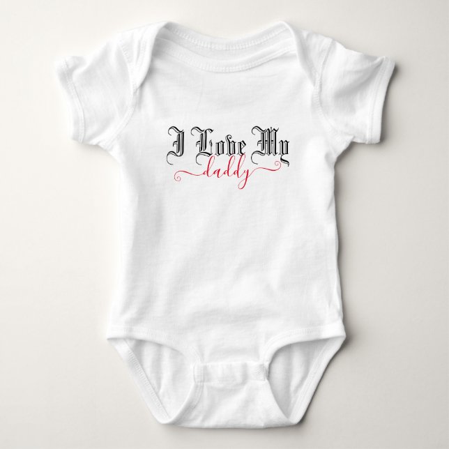 Body J'Aime Mon Papa | Script rouge personnalisable (Devant)