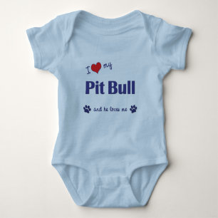 Body J'aime mon pitbull (le chien masculin)