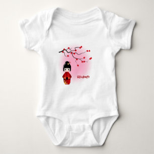 Body Japonaise kokeshi doll sakura nom bébé chemise fil
