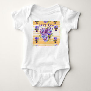 Body Jaune Pansy Love You Babies Bodysuit à une pièce