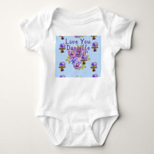 Body Jaune Pansy Love You Babies Bodysuit à une pièce