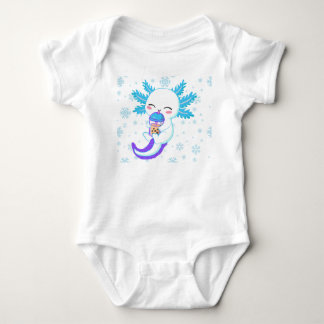 Body Joli Axolotl Buvant du Boba | Thé à Bulles d'Hiver
