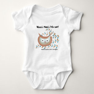Body Joli bébé garçon Chirt Hibou photo en Brown et Tur