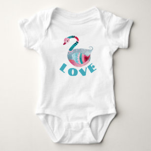 Body Joli bodysuit une pièce bébé couleur cygne LOVE