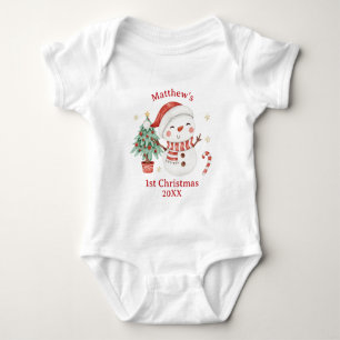 Body Joli Bonhomme de Neige Sapin Canne de Bonbon Premi
