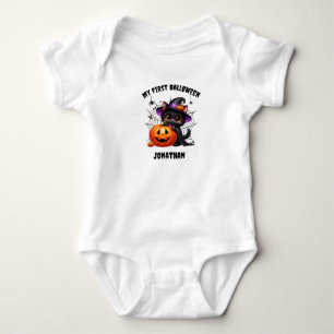 Body Joli Chat Noir Mon Premier Halloween Citrouille 