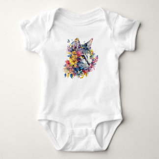 Body Joli design floral de la face de chat