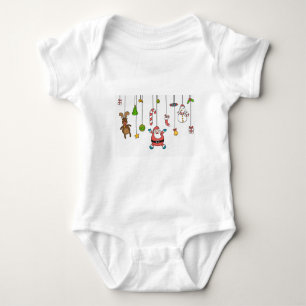 Body Joli dessin animé Père Noël et amis Noël