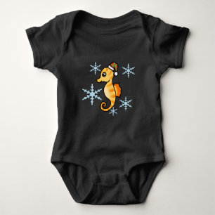 Body Joli hippocampe flocon de neige de Noël d'hiver