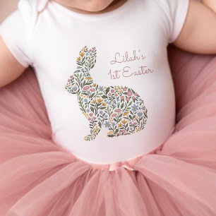Body Joli lapin Fleur sauvage Prénom de Pâques