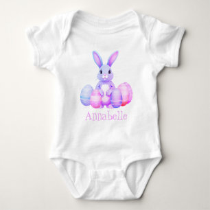 Body Joli Lapin Lilas Avec Des Œufs De Pâques Rose Past