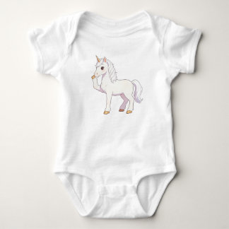 Body Joli licorne blanc pur levant le sabot et soufflan