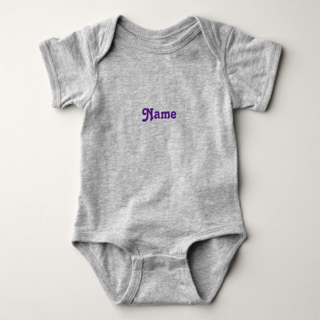 Body Joli monogramme de texte de nom personnalisé viole (Devant)