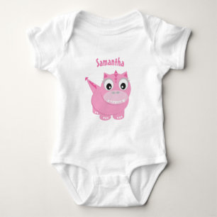 Body Joli nom de bébé rose féminin dessin animé Dino