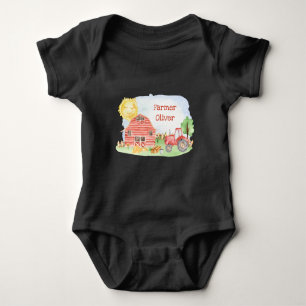 Body Joli Petit Enfant Agriculteur avec Prénom
