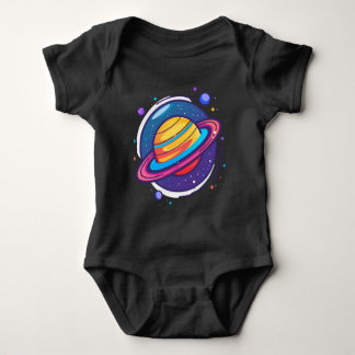 Body Joli T-Shirt Bébé Planète Saturne – Espace Coloré