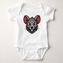 Joli T-Shirt Cartoon Souris Face Bébé