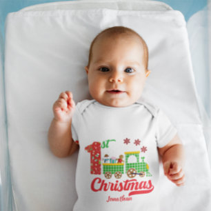 Body Joli Train de Noël de Noël de Bébé Personnalisé Mi