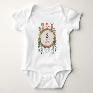 Body Jolie Bois Animaux Wreath Monogramme Personnalisé