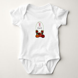 Body Jolie Fille Floral Automne Citrouille Monogramme