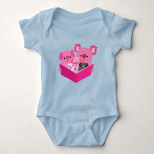 Body Jolie lecture Cartoon Cochon Famille Bébé Bodysuit