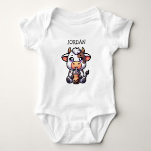 Body Jolie vache bébé Boire Boba Kawaii Cartoon