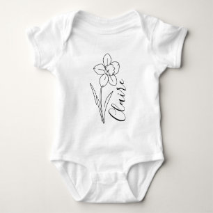 Body Jonquille de mars personnalisée avec un nom Fleur