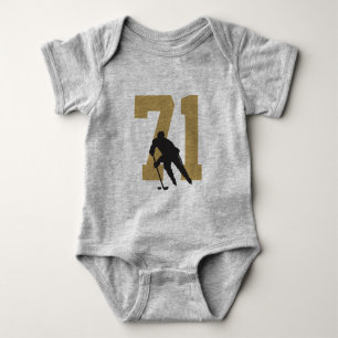 Body Joueur de hockey doré personnalisé Jersey numéro
