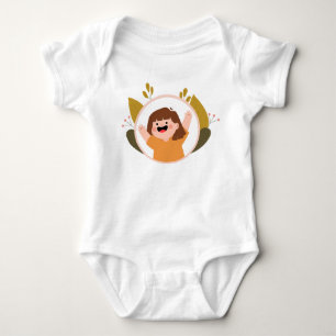Body Joyeuse Fleurs Fille Arrière - plan Jaune Brown